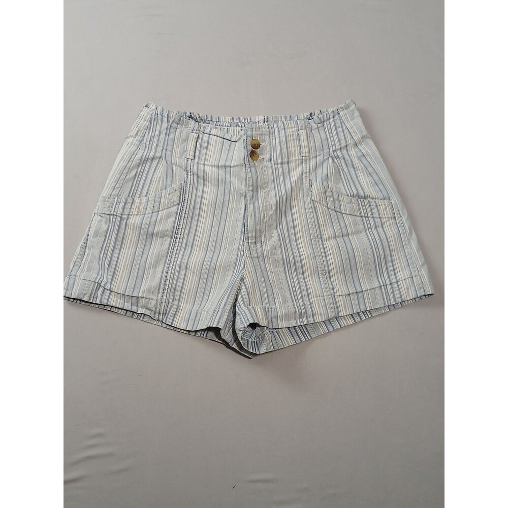 American Eagle AEO Striped Cotton Shorts Size 8 Mid Rise Railroad Stripe